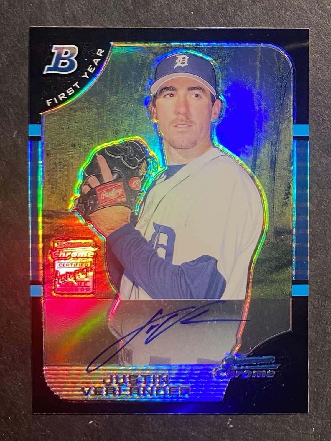 2005 Justin Verlander Rc REFRACTOR AUTO 098/500 Bowman Chrome Autograph SP