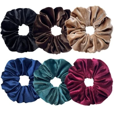 FOR WOMEN Large Smooth Velvet Hair Scrunchies Strong Thick bobble Bands Women Girls