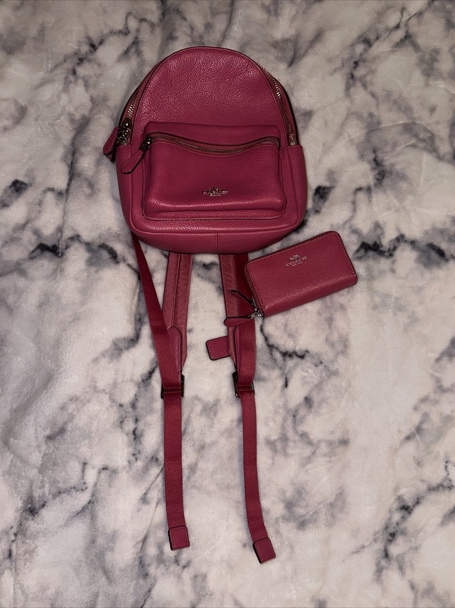 Womens Coach H1757-F38263 Mini Pebble Leather Pink Backpack and - Main Image