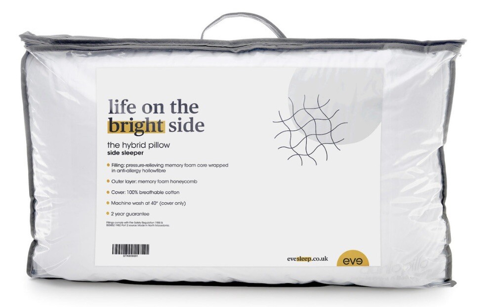 Anti Allergy Eve hybrid side sleeper pillow Memory Foam (Bensons For