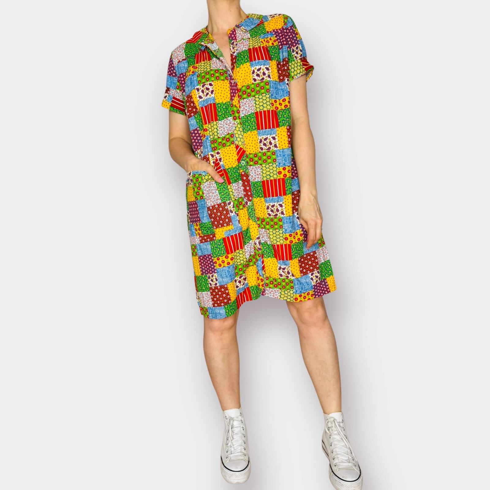 70s Patchwork Print House Coat - image 2