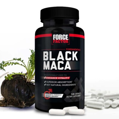 Force Factor Black Maca - Boosts Fertility, Build Muscle, Testosterone Booster