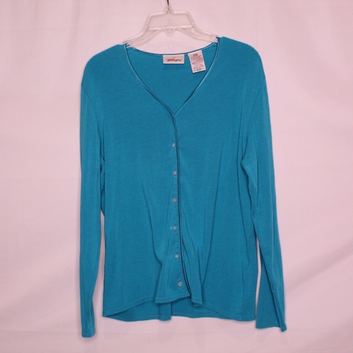WORTHINGTON SOLID BLUE V-NECK LONG 