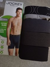 Jockey 4-Pack Men  s Long Leg Activeblend Cotton Blend Boxer Briefs Underwear New