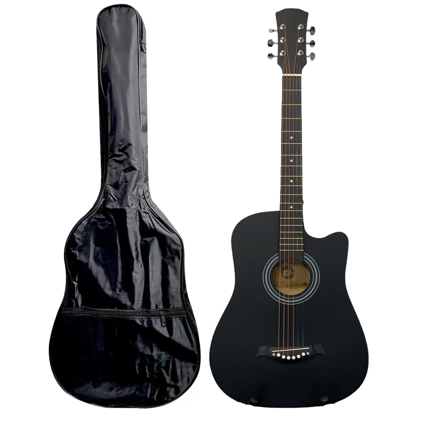 CHITARRA ACUSTICA PER ADULTI PRINCIPIANTI CUTAWAY LEGNO DURO NUOVA 38" POLLICI FULL SIZE foto 2