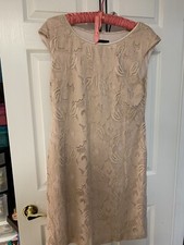 Dress CONNECTED  Blush Lace Cap Sleeve SHEATH  12 tea bridesmaid church 