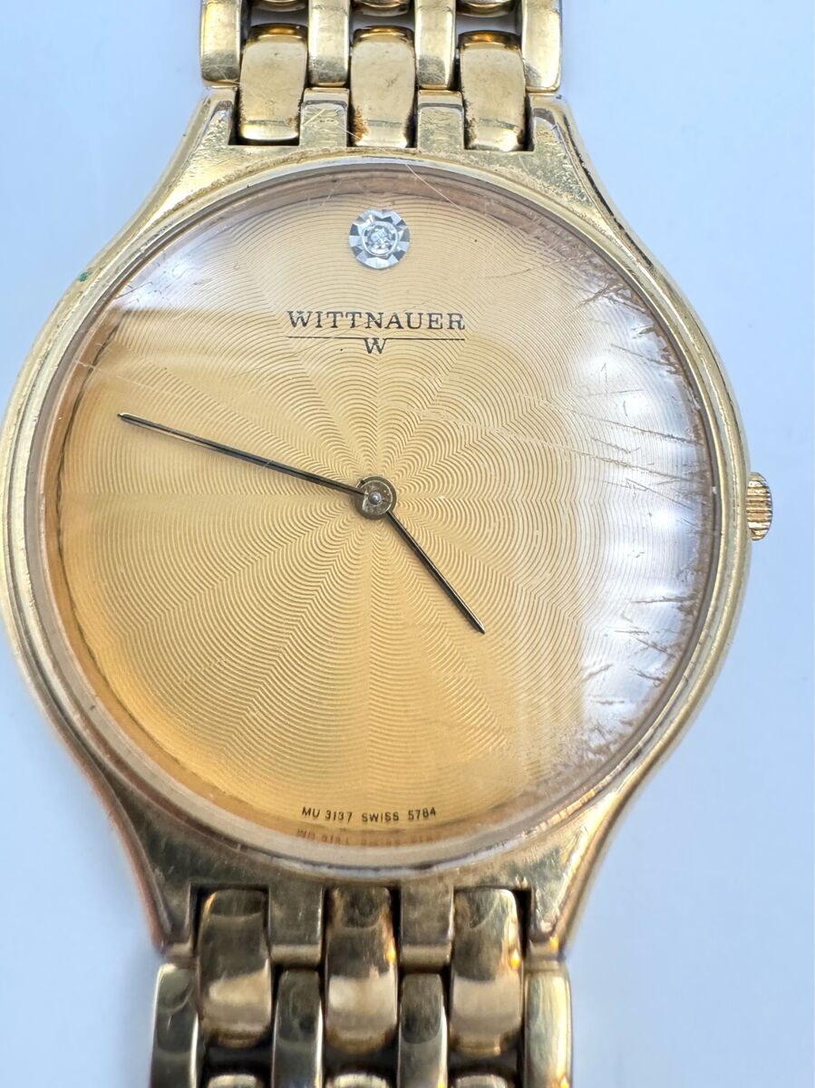 Vintage Wittnauer Gold Tone Quartz Dress Diamond Watch Vintage Wittnauer Gold Tone Quartz Dress Diamond Watch