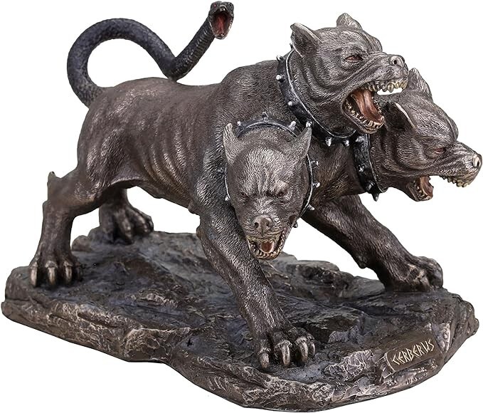 5 1/4 Inch Cerberus The Three Headed Hound of Hades Cold Cast