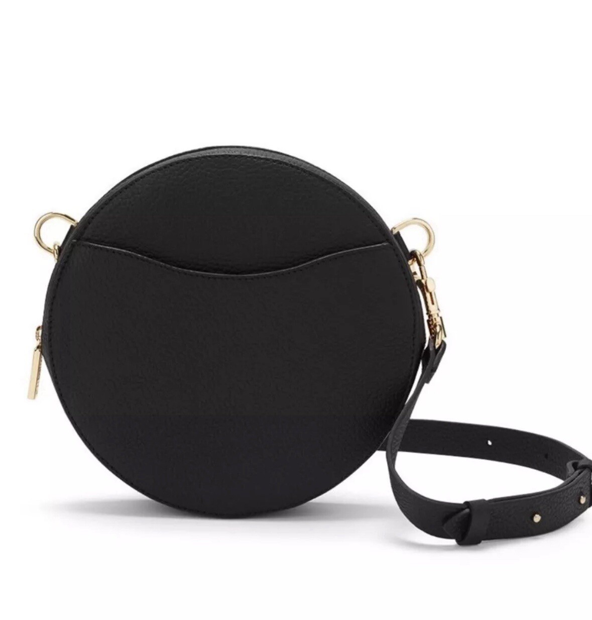 CUYANA Mini Circle Belt Bag Black Pebbled Leather XS/S