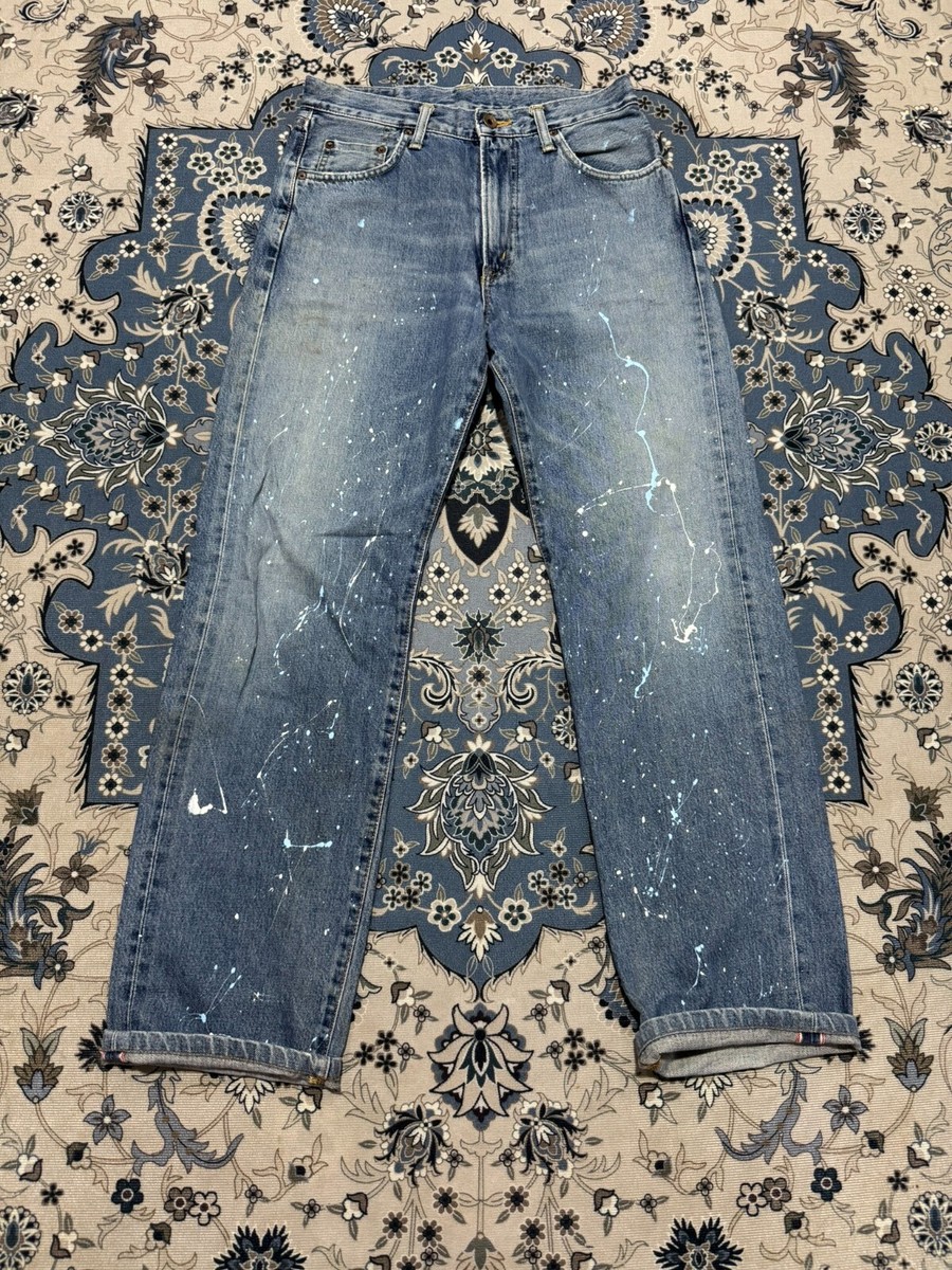 Vintage Edwin 505XX Selvadge Red Line Painted Jeans Pop Art | eBay