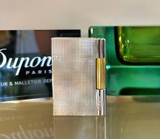 Genuine S.T. Dupont Gatsby Lighter in Silver with Gold Trim