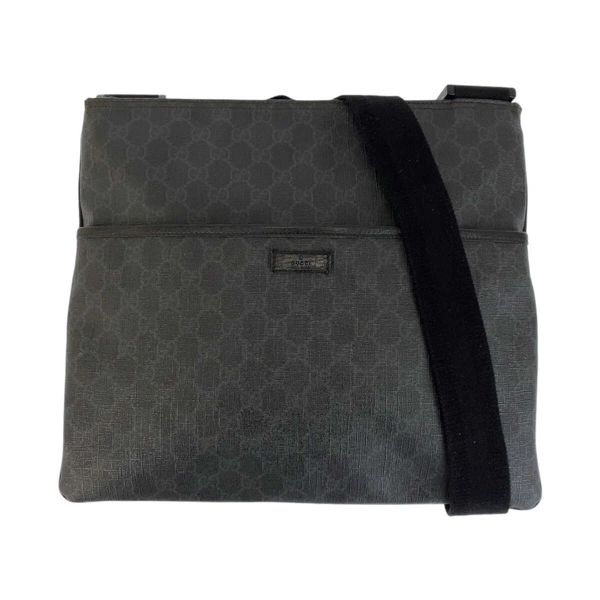 GUCCI 162904 Sac à bandoulière diagonal sac messager noir noir GG Supreme Canvas GG