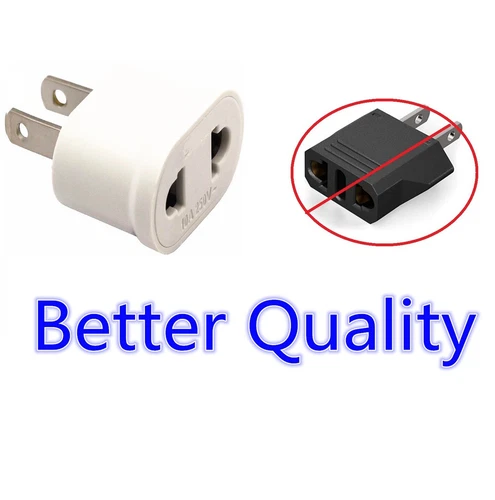 12X 2 Pin Travel Charger Converters EU to US European Plug For Power Adapter NEW - Picture 2 of 8