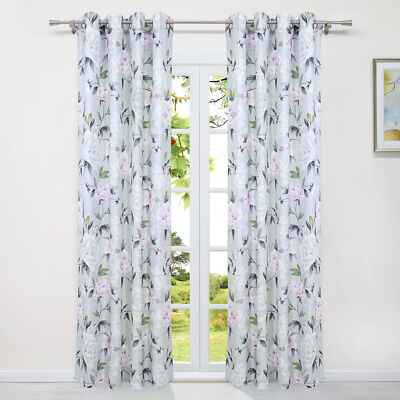 Gardinen Stores mit Ösen Kräuselband Voile Vorhang Druck Fensterschal Wohnzimmer