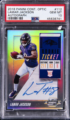 10枚限定 Contenders Optic ラマー・ジャクソン PSA 8 2022 Panini Contenders Optic Lamar Jackson #XO-10 for sale