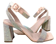 Madden Girl Women's Glitz Winnii Rhinestone Dress Heels Blush/Mul Size:9 101V