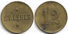 Beer Brand St. Lehle 12 Pf. Brass 20.5mm Menzel 33194.1