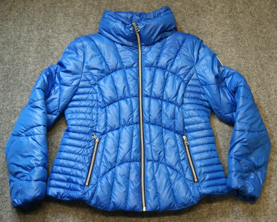 Guess Youth Jacket XL Blue Polyester Stretch Full Zip Mock Neck Puffer Jacket - Image 2 of 4