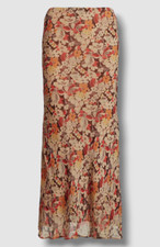  498 Polo Ralph Lauren Women's Beige Aja Floral Print Flared Midi Skirt Size 10