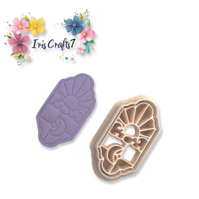 Boho Sonne und Mond Polymer Clay Cutter | 3D-gedrucktes Tonwerkzeug | IrisCrafts7 UK
