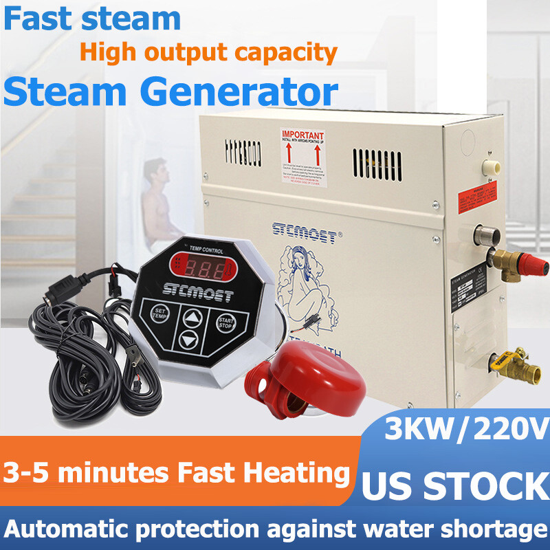 3-15KW Steam Generator Shower Sauna Bath Home Spa & ST-135 Controller Humidifier