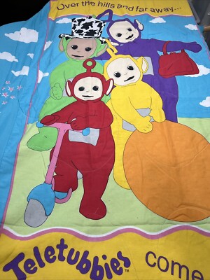 Vintage Teletubbies Twin Comforter Bedding 2-sided READ Tinky Winky Dipsy