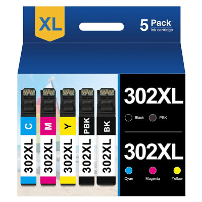 5Pack 302 XL T302XL Ink For Epson Expression Premium XP-6000 XP-6100 Printer