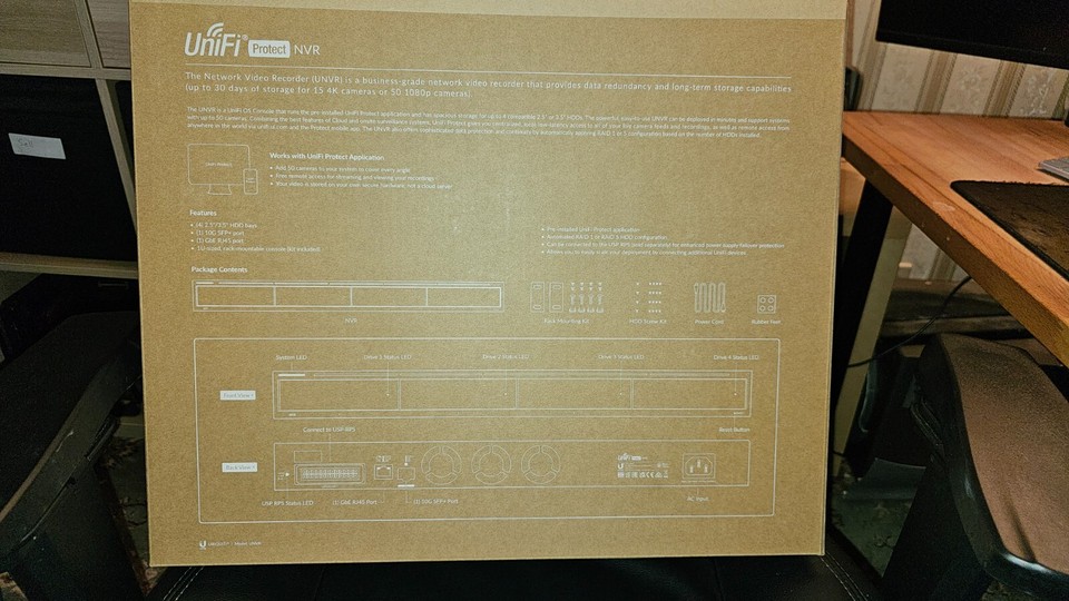 Ubiquiti UNVR UniFi Protect 4 Bay Network Video Recorder 810010073051
