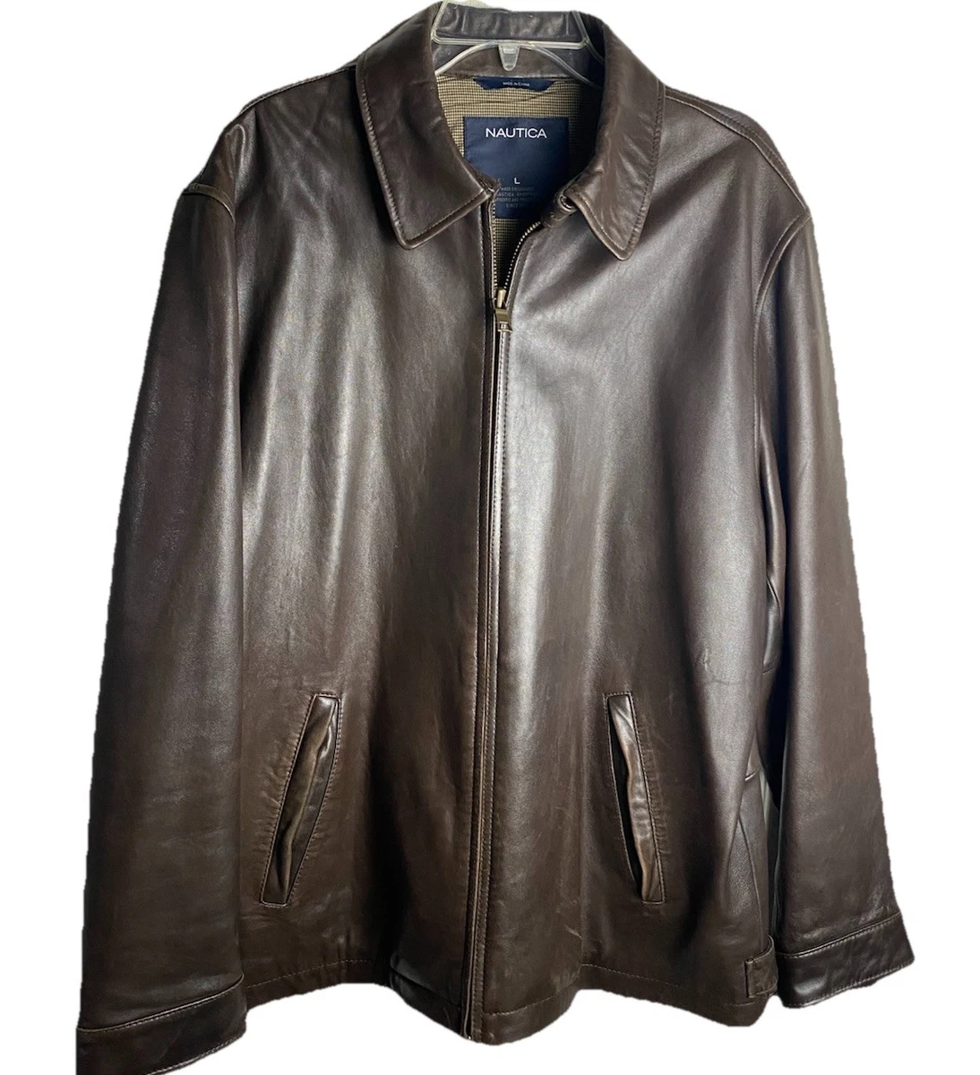 激安 セールオンライン 90s NAUTICA DARKBROWN LEATHER JACKET 【公式