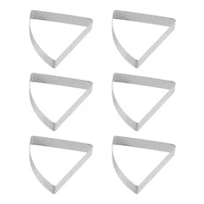 6pcs Perforated Cake Rings 3.94" Stainless Steel Fan-shaped Tartlet Ring