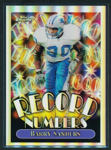 Barry Sanders 1999 Topps Chrome Record Numbers Refractor #RN4 Detroit Lions
