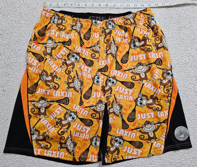 Flow Society Authentic Lacrosse Gear Monkey ''Just Laxin'' Shorts Medium