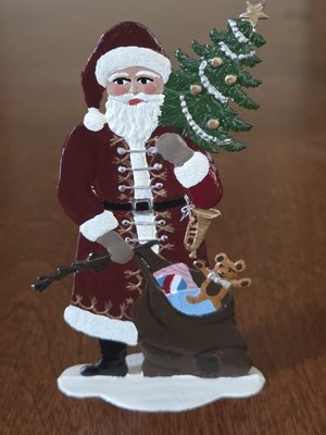 Wilhelm Schweizer Pewter Hand Painted Santa