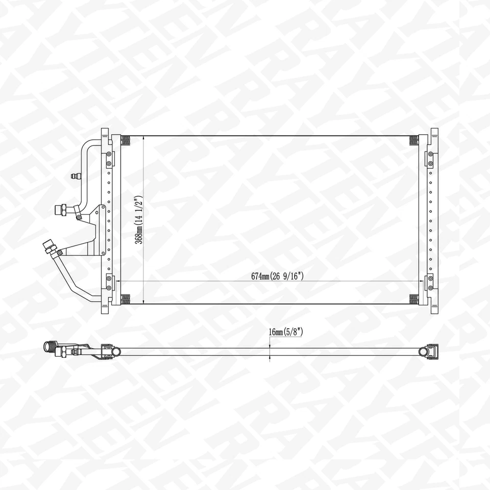 A/C Condenser for Chevrolet GMC 1996-99 C1500 C2500 K1500 K2500 99-00 Escalade - Image 2 of 4