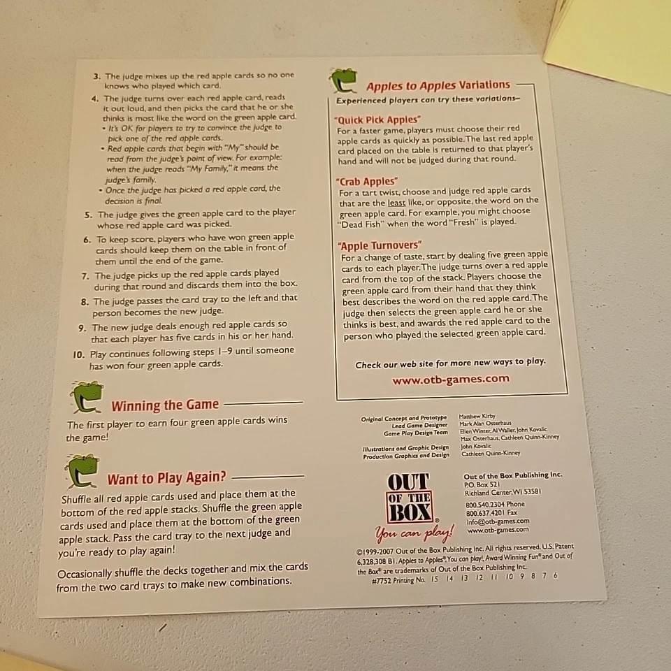 Apples to Apples Junior 9+ Game Ages 9 and Up - Image 4 of 4