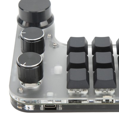 Mini Keypad 9 Keys 3 Knob RGB DIY Shortcut Programmable Mechanical Keyboard Fit