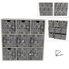 PORTA OGGETTI CASSETTIERA COLONNA CON 6 CASSETTI LEGNO COUNTRY CHIC ARREDAMENTO