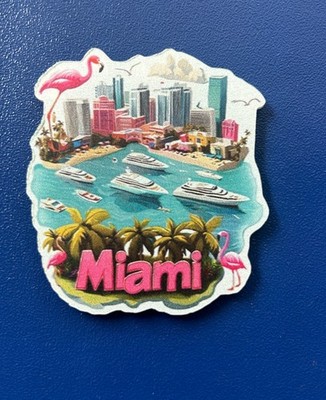 Souvenir Kühlschrank Fridge Magnet Miami / Florida, USA 7,5x7cm groß NEU, selten