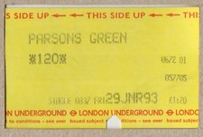 Parsons Green 01 - UTS London Underground ticket - London SW6 - District Line