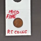 1915 D   FINE   LINCOLN  CENT     FINE   1915D    /  RS COINS  #35H  FREE SHIP