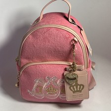 JUICY COUTURE Pink Lemonade LOVERS CLUB Embroidered TERRY BACKPACK Wallet NWT