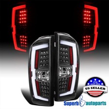 Fit 2016-2022 Toyota Tacoma Black Tail Lights Led Strip Turn Signal Lamps Pair Fit 2016-2022 Toyota Tacoma Black Tail Lights Led Strip Turn Signal Lamps Pair