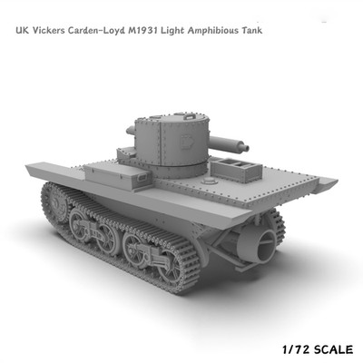 1/72 Vickers-Carden-Loyd Light Amphibious Tank 3D Resin Model Kit