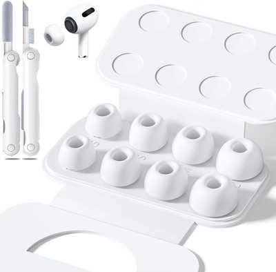 4 Pairs Replacement Ear Tips for Airpods Pro 1/2 with Hole for Noise Reduction,
