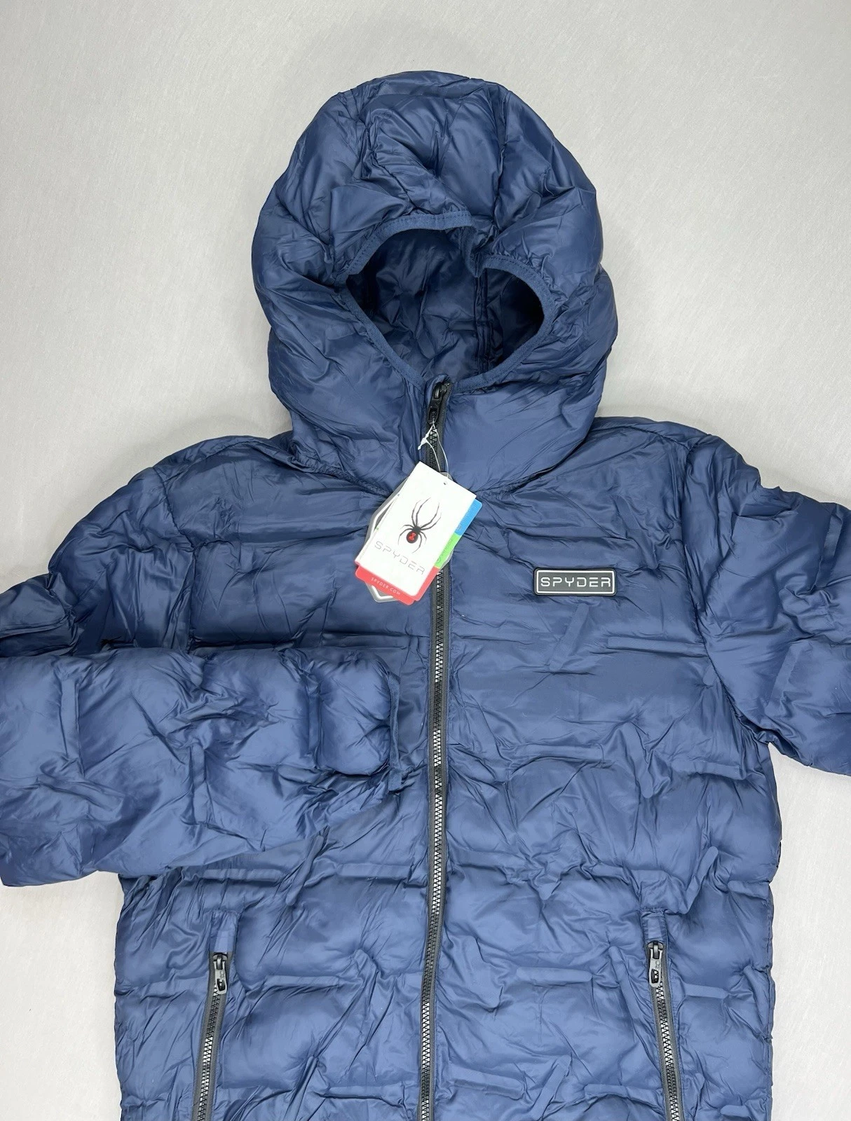 Spyder Mens Hooded Packable Jacket Wind and Water Resistant Sz S OMSP334 - $169