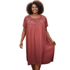 A.U.W. ROSE/PINK SHIFT DRESS SZ.2X EUC