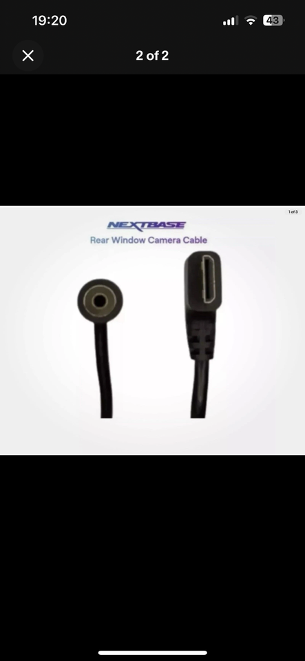 Nextbase Rear Window Camera Cable Compatible 222, 322GW, 422GW, 522GW ...