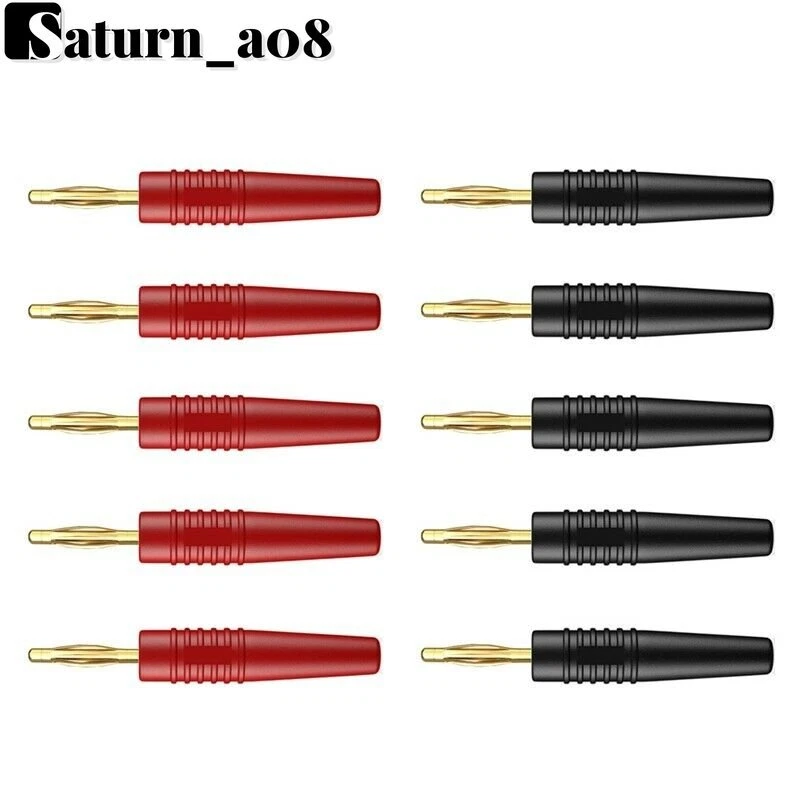 10 Stück 2 mm Vergoldet Bananenstecker PVC Lötstecker für Audio Lautsprecher - Bild 2 von 4