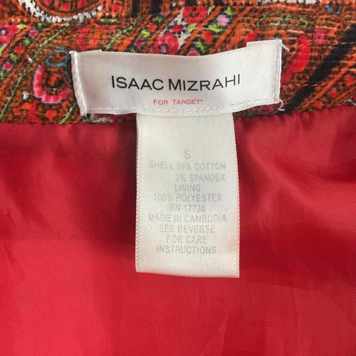 Isaac Mizrahi Red Cotton Paisley Blazer Jacket Size S - Preowned - Picture 3 of 5
