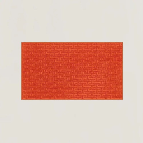 HERMES STAIRS TOWEL ORANGE FEU COTTON 55x100CM TOILETTE TOWEL ADULT SIZE - Picture 3 of 4
